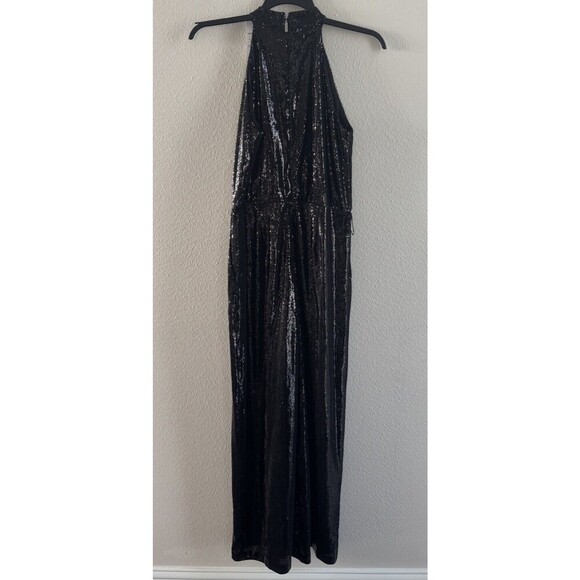 Michael Kors Sequined Halter Neck Jumpsuit classy sparkle party SZ small NO BELT - Picture 12 of 15